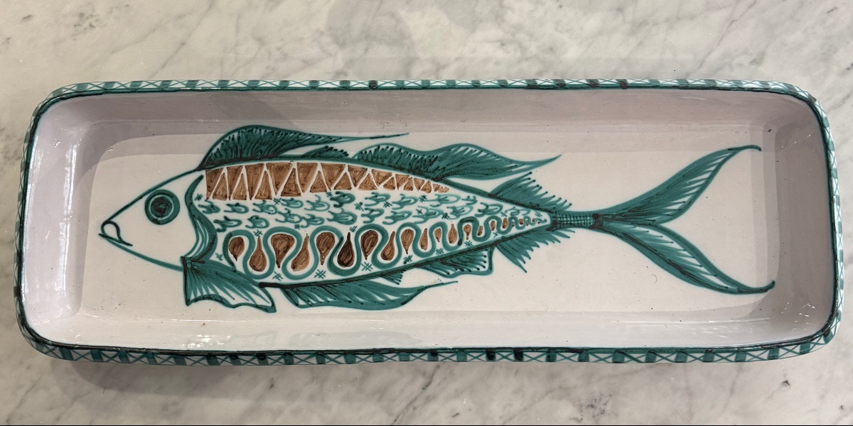 Robert Picault – Plat à Poisson , Vallauris, Vers 1950