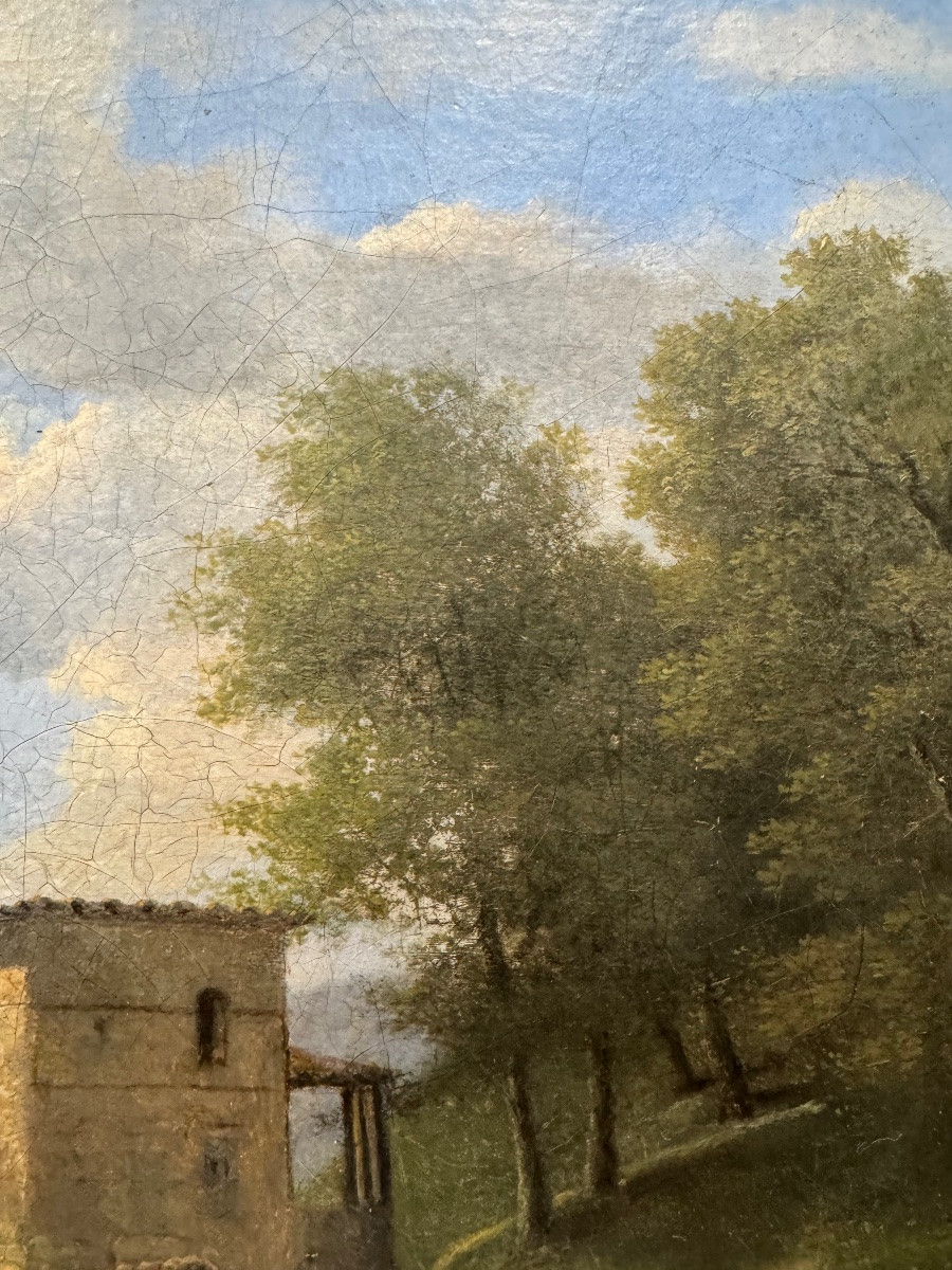Jean Victor Bertin And His Workshop Oil On Canvas Signed And Dated -photo-1