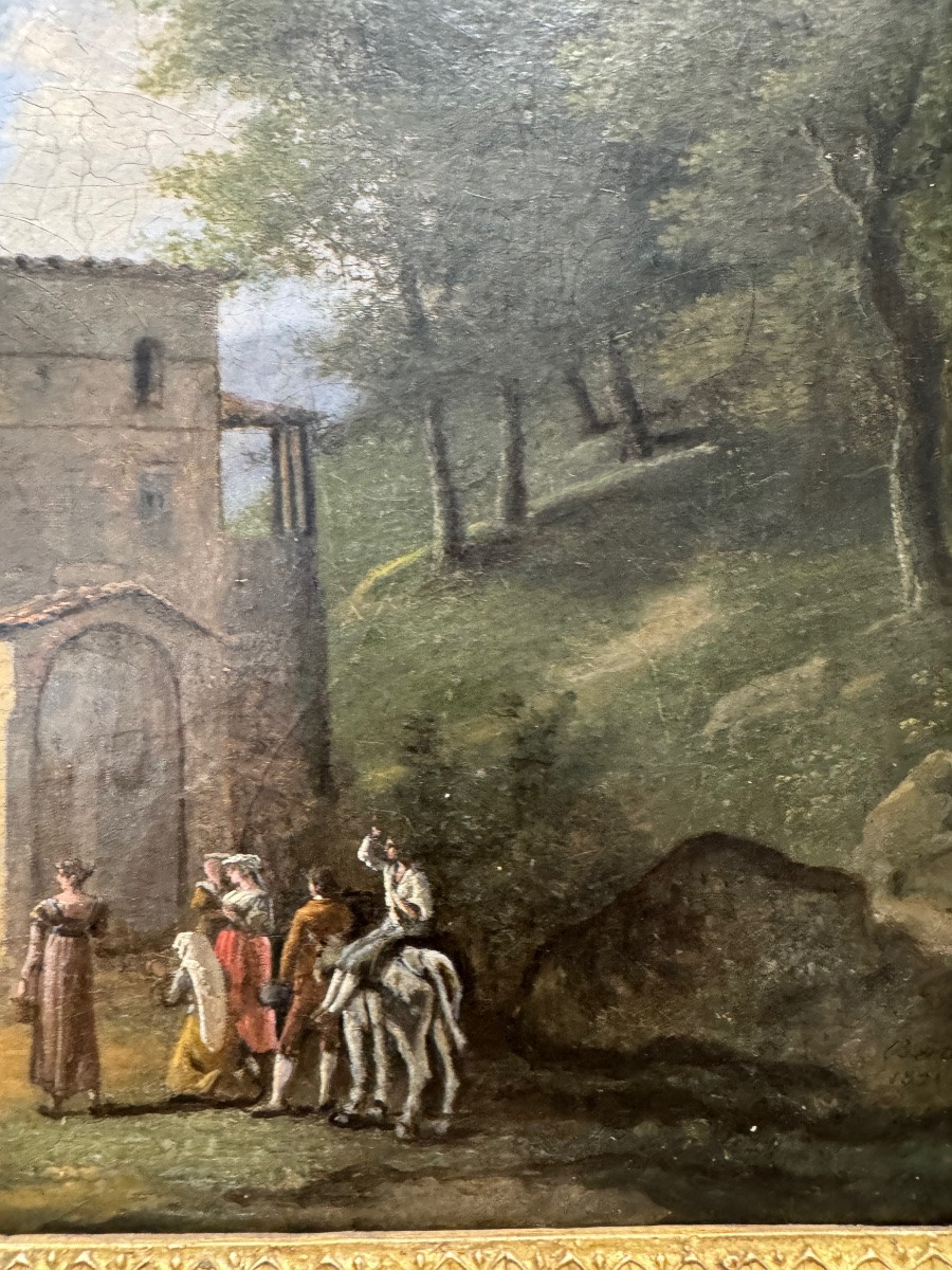 Jean Victor Bertin And His Workshop Oil On Canvas Signed And Dated -photo-2