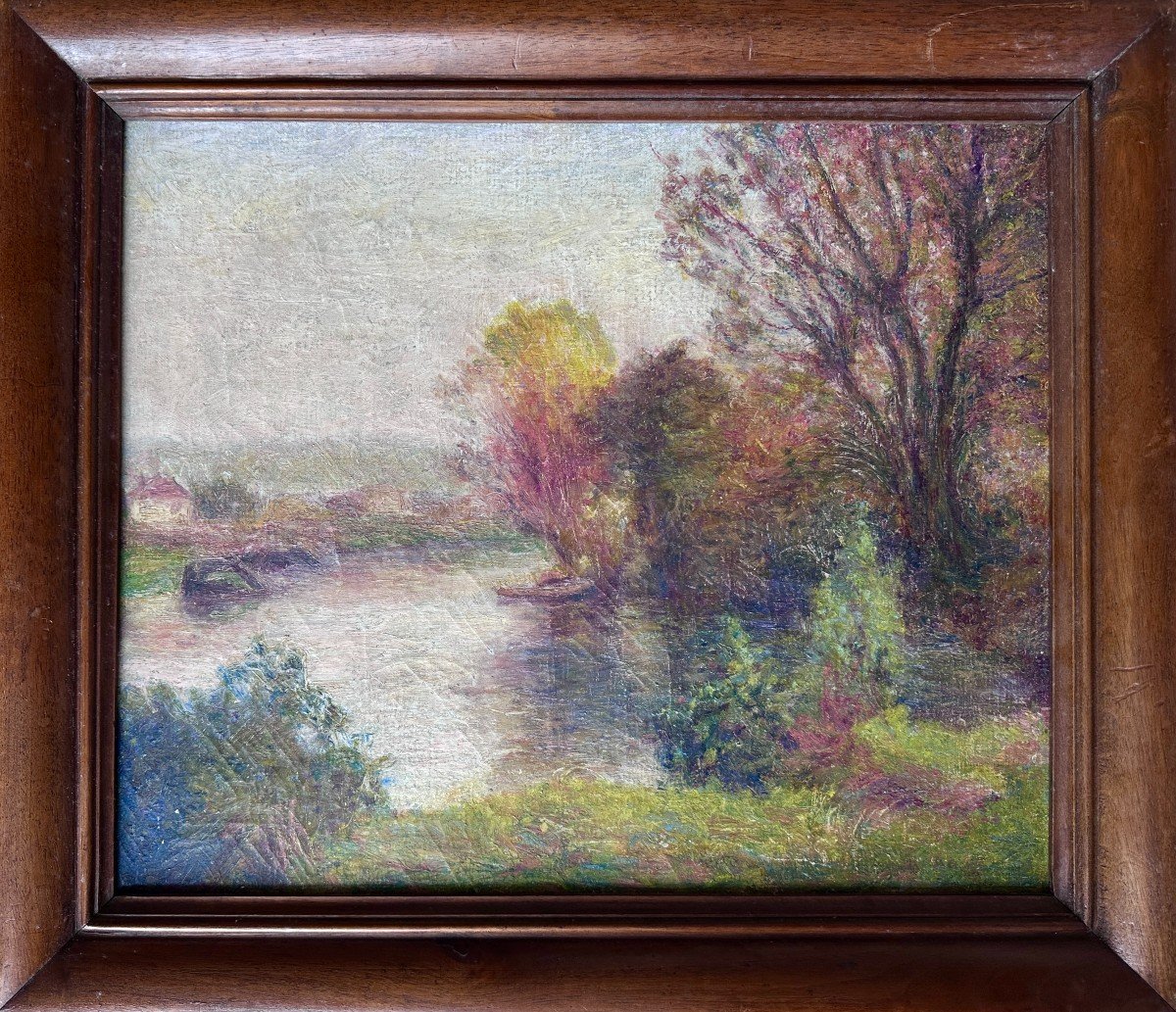 école Française Vers 1900  - Paysage Fluvial-photo-2