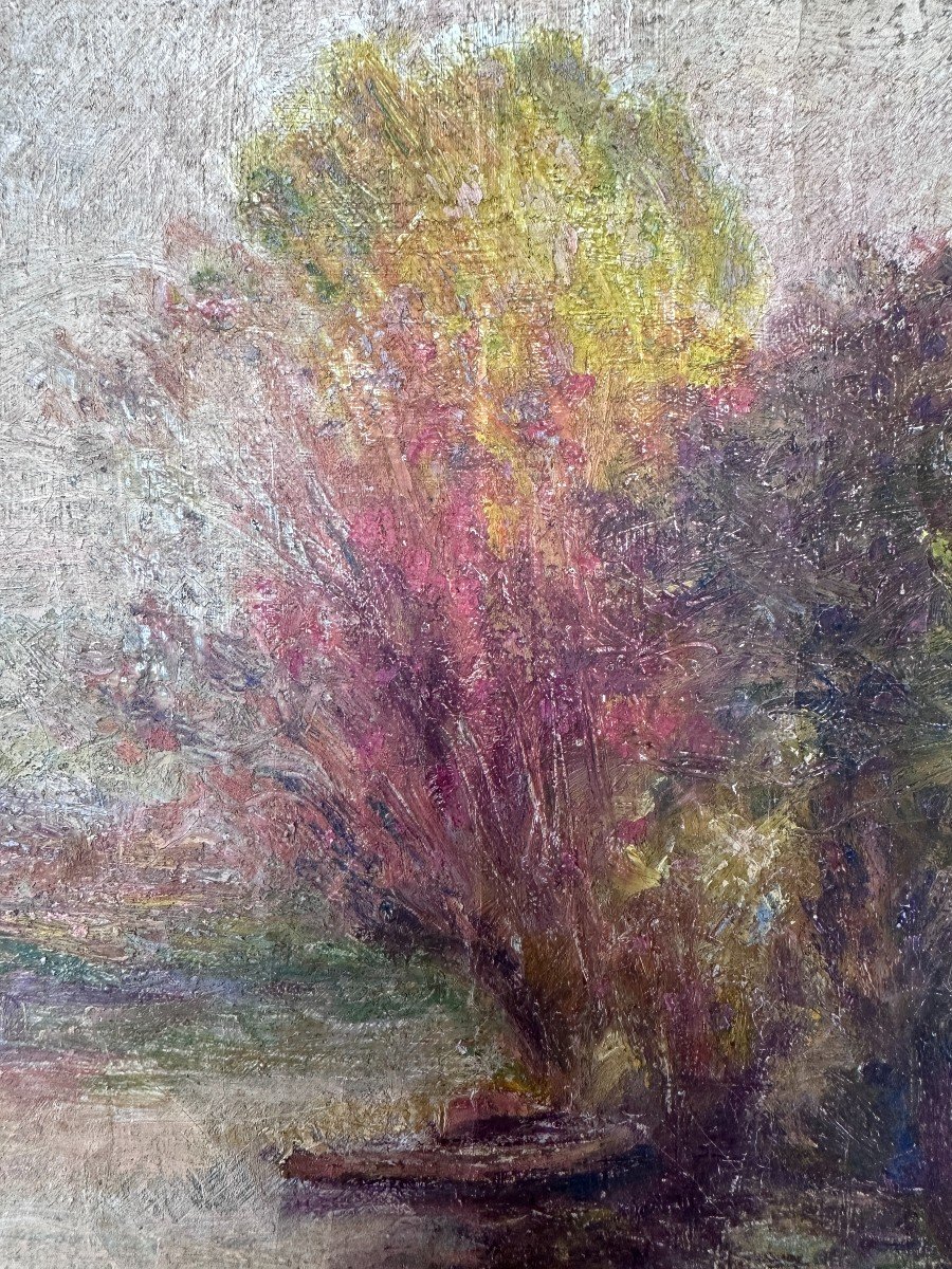 école Française Vers 1900  - Paysage Fluvial-photo-4