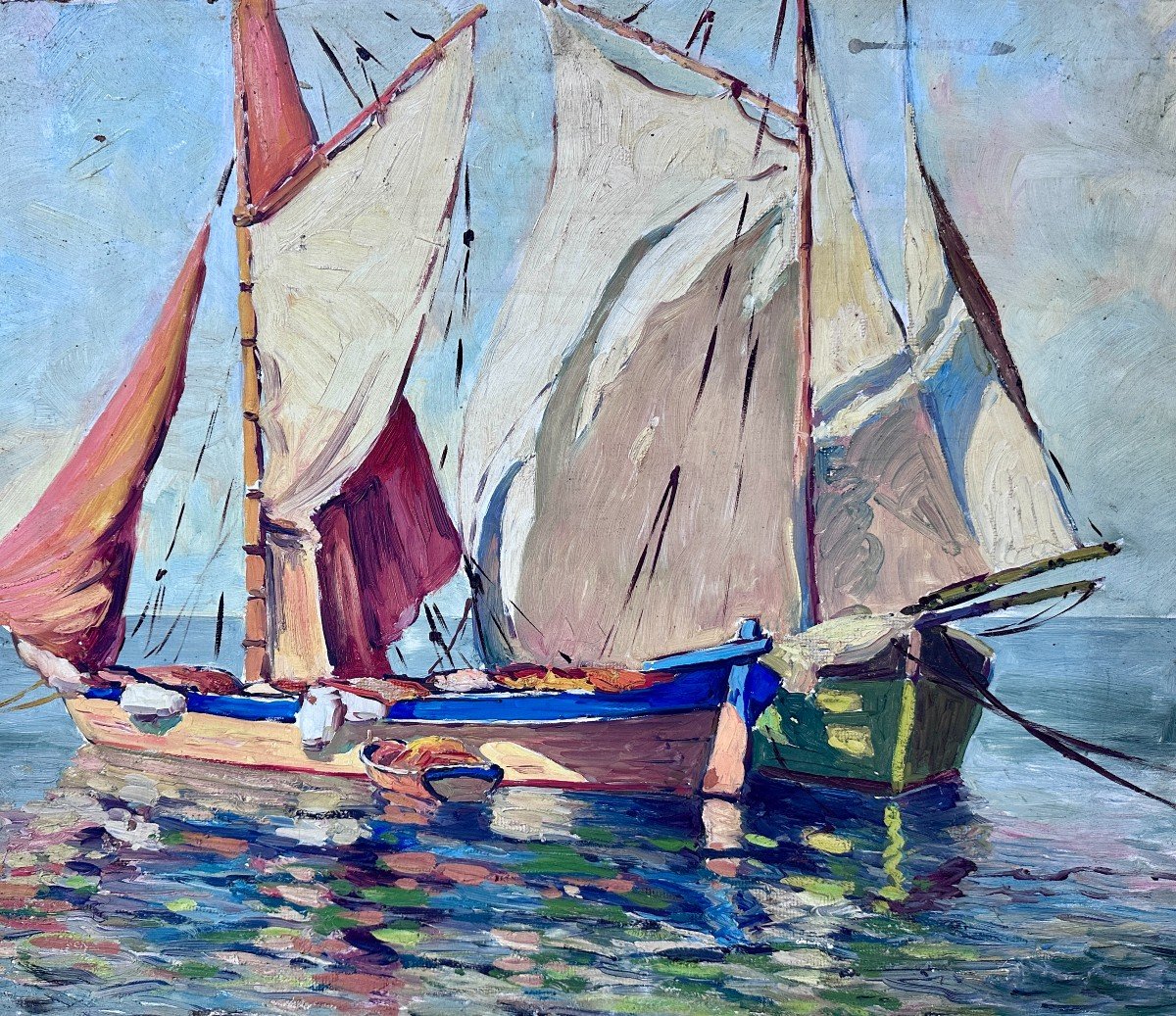 école Française Début XXe, Entourage De Georges Lapchine - Voiliers De Pêche