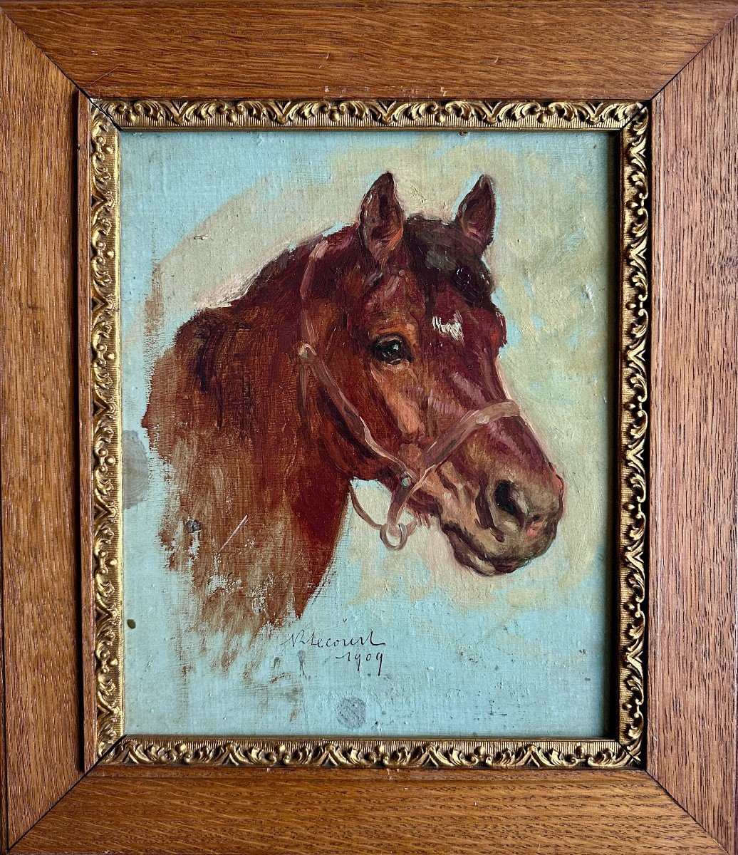 Raimond Lecourt (1882-1946), Sketch Of A Horse's Head, 1909-photo-2