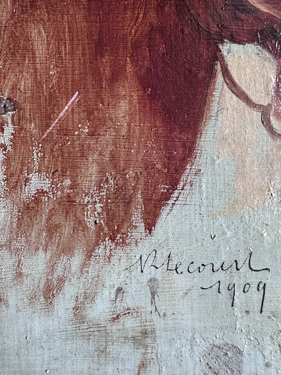 Raimond Lecourt (1882-1946), Sketch Of A Horse's Head, 1909-photo-4