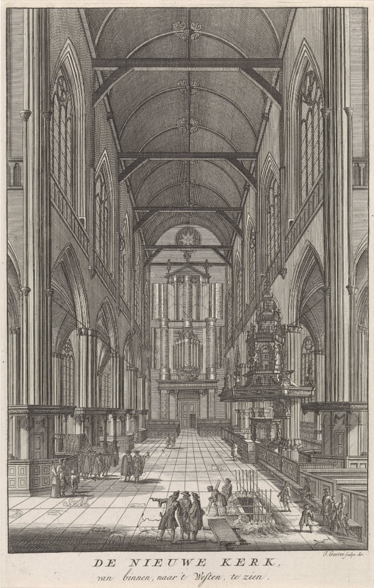 Jan Goeree (middelburg 1670 – Amsterdam 1731) Intérieur De La Nieuwe Kerk D’amsterdam (c. 1724)-photo-3