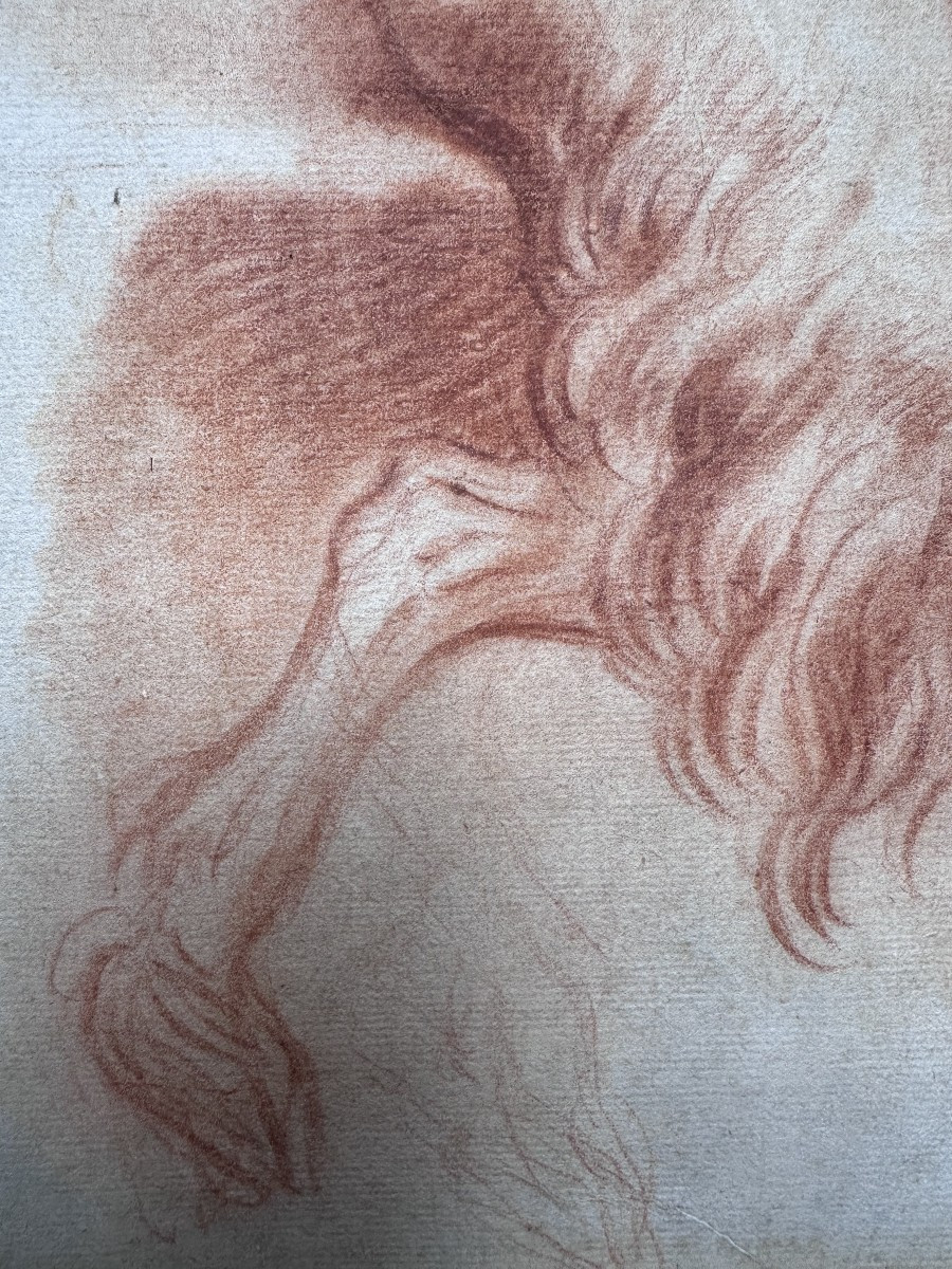 Domenico Maria Canuti (1625–1684) - Étude de satyre assis, vu de dos-photo-4