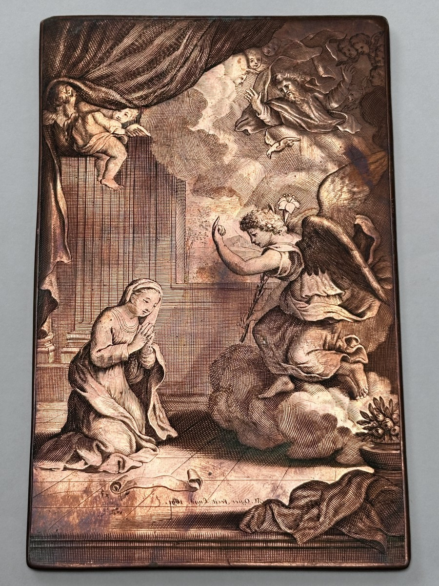 Pierre-Mathieu Ogier (actif entre 1676 et 1709) - Plaque de gravure, cuivre, datée 1691