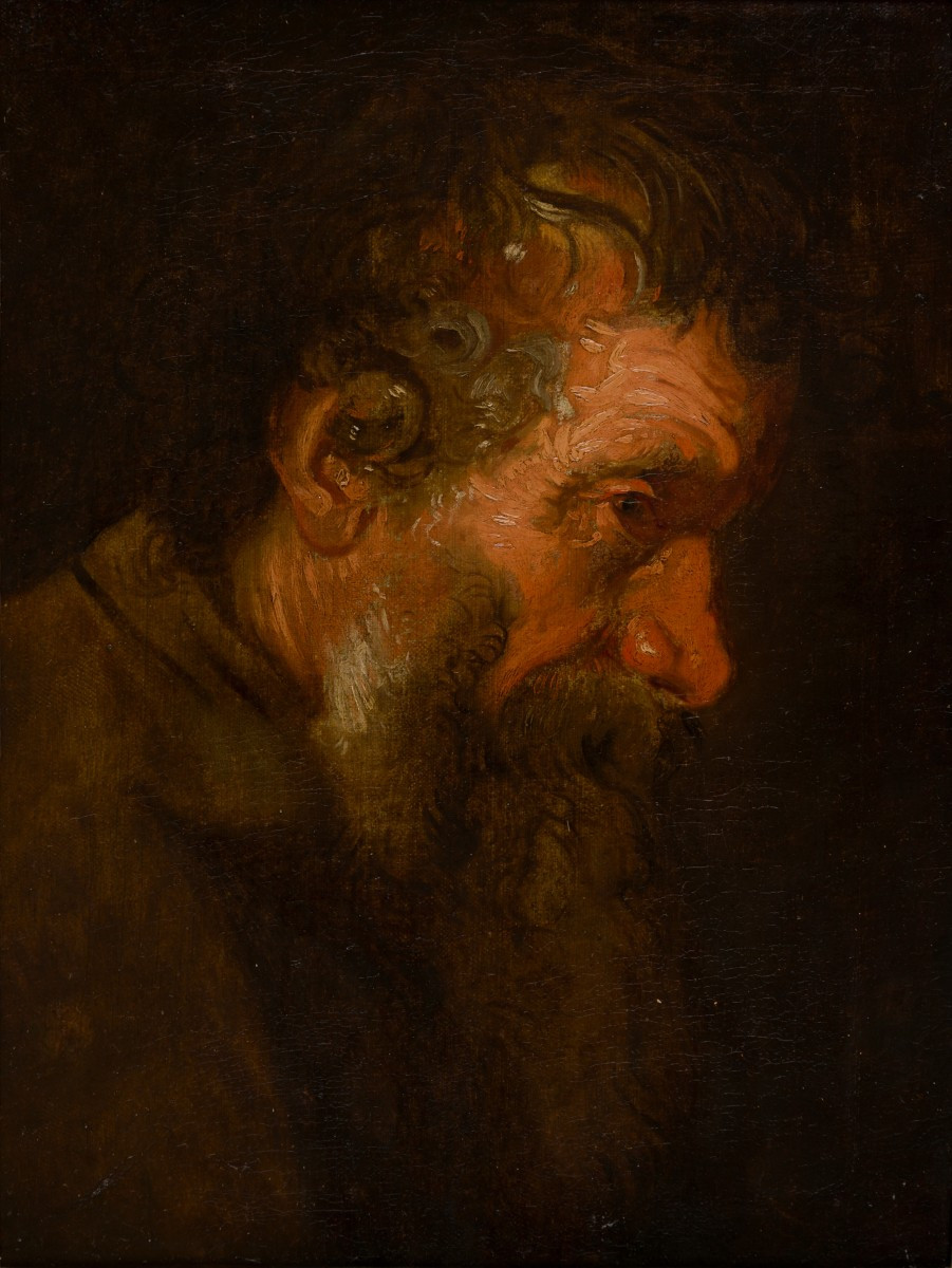 Van Dyck's Workshop (antwerp, Early 17th Century) - Study Of A Bearded Man's Head-photo-2