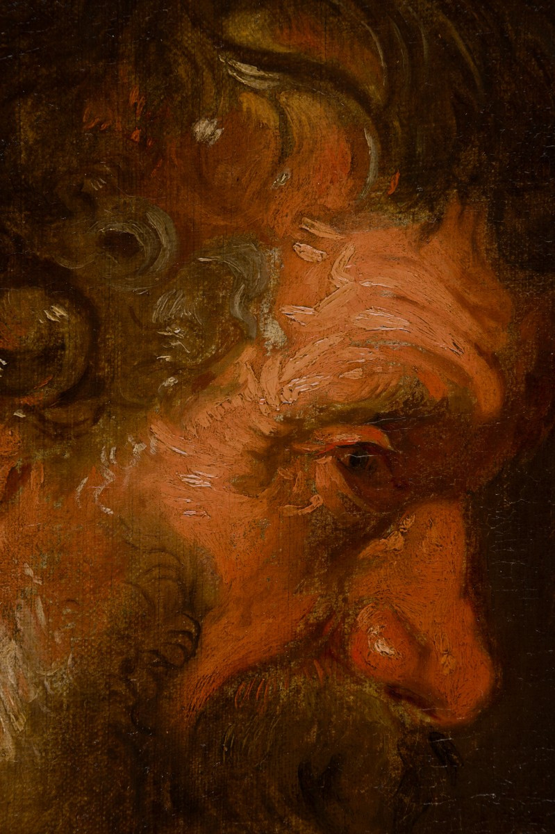 Van Dyck's Workshop (antwerp, Early 17th Century) - Study Of A Bearded Man's Head-photo-3
