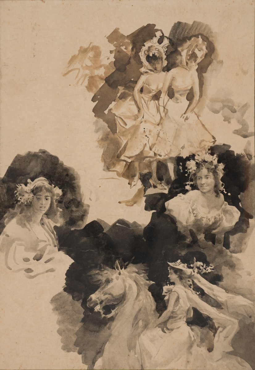 Attributed To Giovanni Boldini (1842–1931) – Women's Studies -photo-2