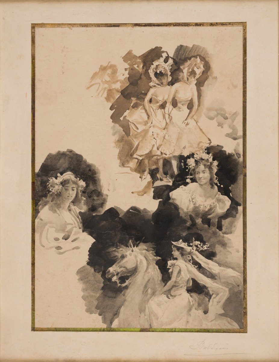 Attributed To Giovanni Boldini (1842–1931) – Women's Studies -photo-1
