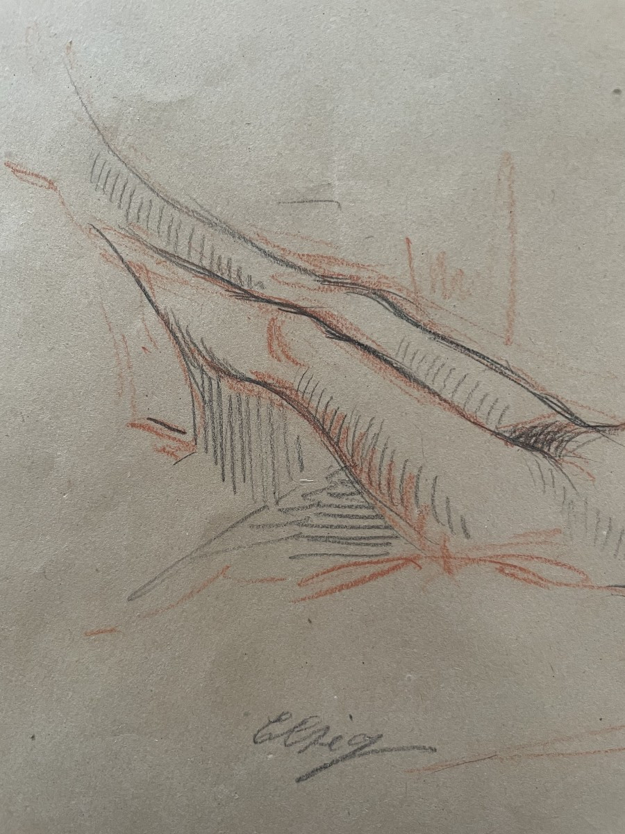 Entourage (or By?) Paul César Helleu (1859-1927) - Study Of A Reclining Woman-photo-2