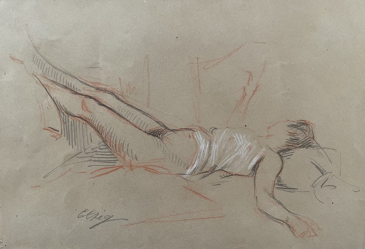 Entourage (or By?) Paul César Helleu (1859-1927) - Study Of A Reclining Woman