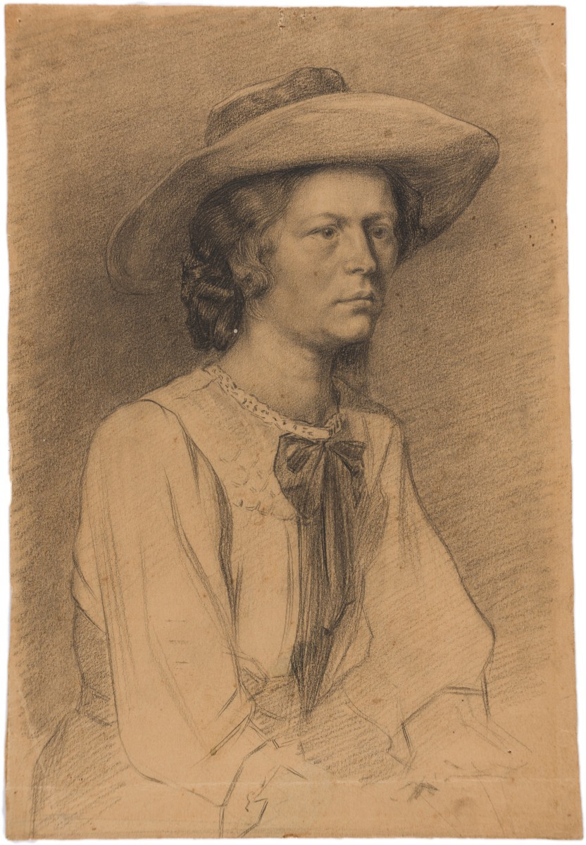 French School, Circa 1900 - Young Woman With A Wide-brimmed Hat