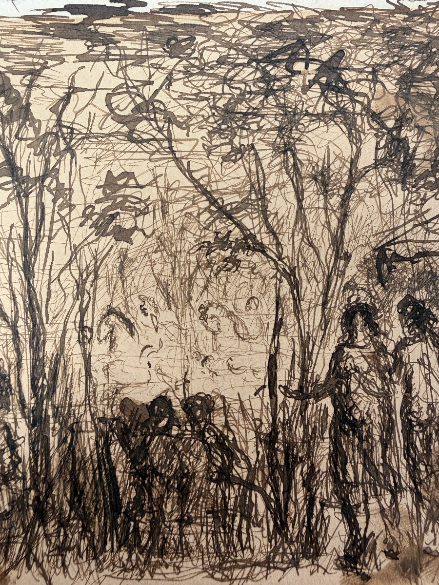 19th-century Italian School - Festival In The Forest-photo-2