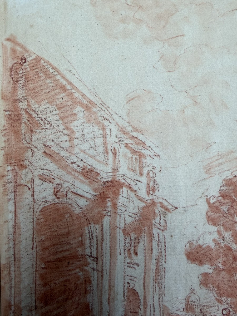 French School Of The 18th Century, Circle Of Hubert Robert (1733-1808), Landscape In The Antique Style-photo-1