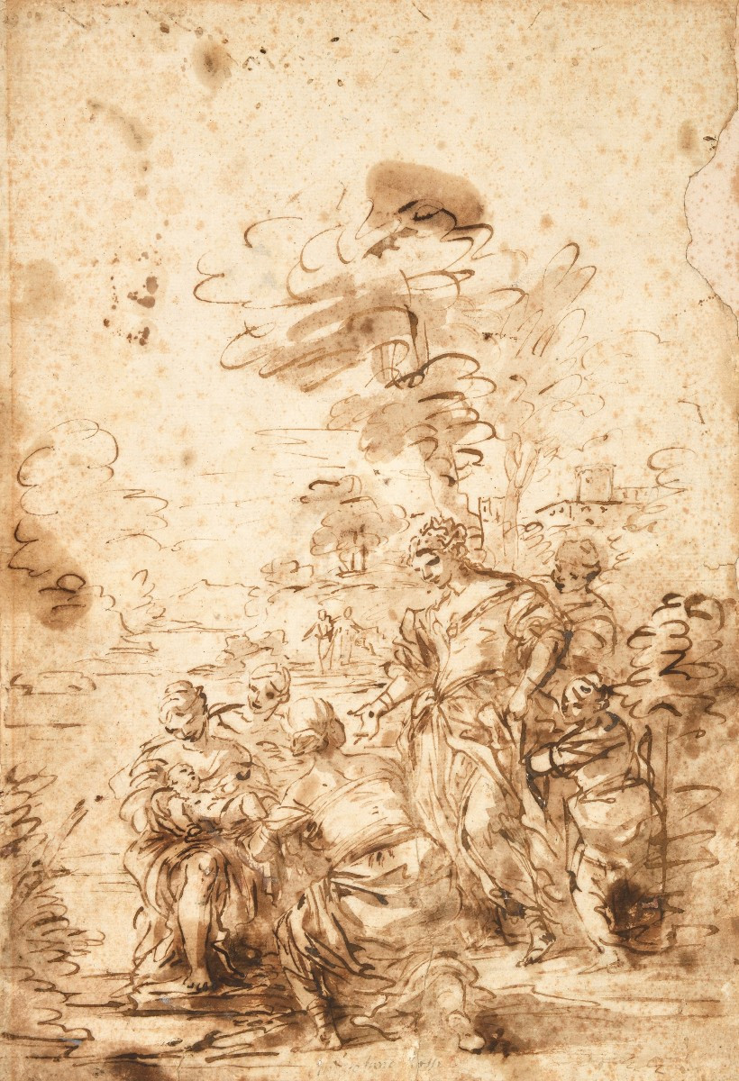 Giacinto BRANDI (Poli 1621 – 1691 Rome) - La Découverte de Moïse