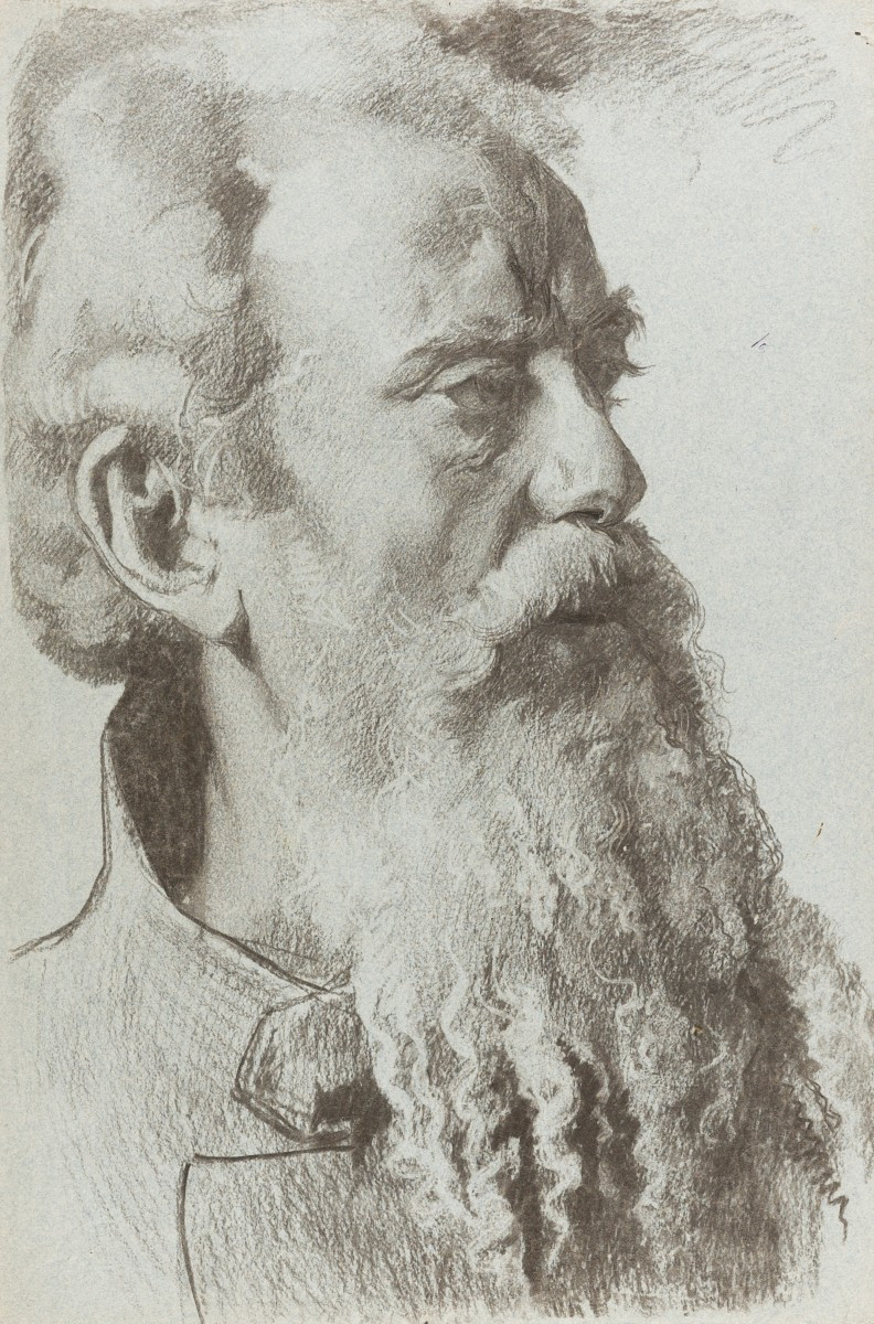 Circle Of Adolph Von Menzel (breslau, 1815 - 1905, Berlin) - Head Of A Bearded Man In Profile