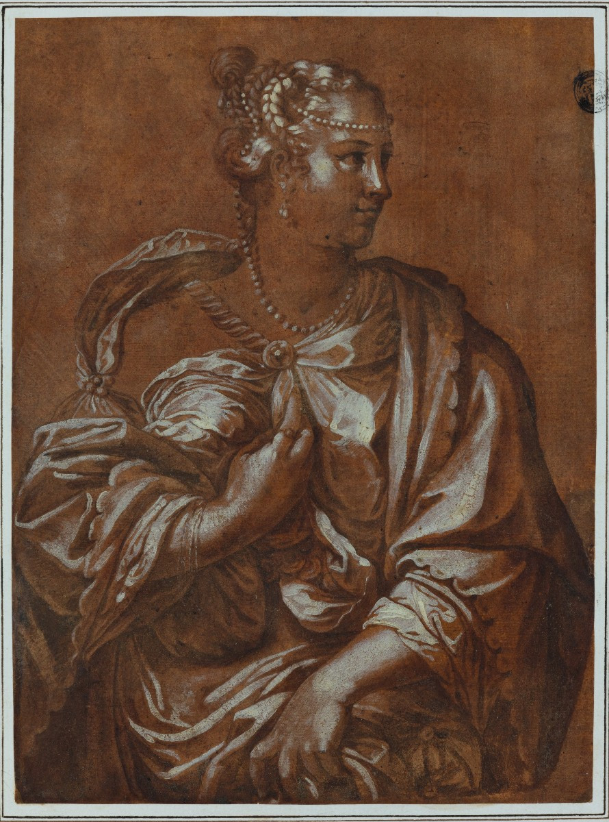 Benedetto Caliari (1538–1598), A Chiaroscuro Portrait Of A Woman, Venetian School, 16th Century