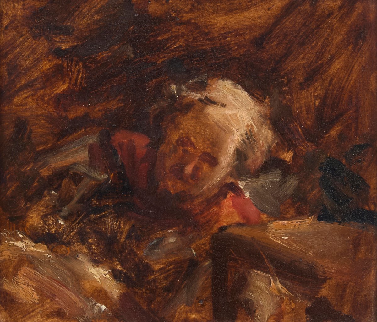 English School, Circa 1830, Circle Of Turner – Head Of A Sleeping Man