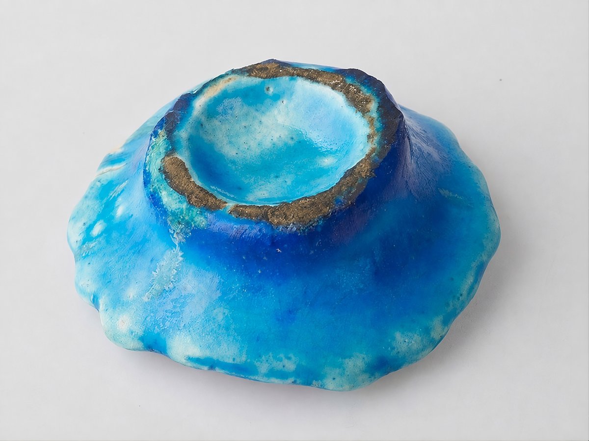Rare encrier méloniforme à glaçure turquoise - Iran médiéval, vers 1150-1250-photo-3