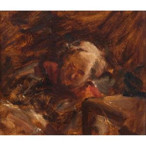 English School, Circa 1830, Circle Of Turner – Head Of A Sleeping Man