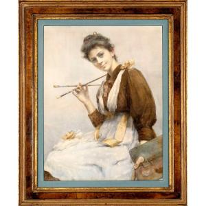 Gertrude Demain Hammond (1862–1952) – Portrait Of A Young Artist With A Palette, C. 1895