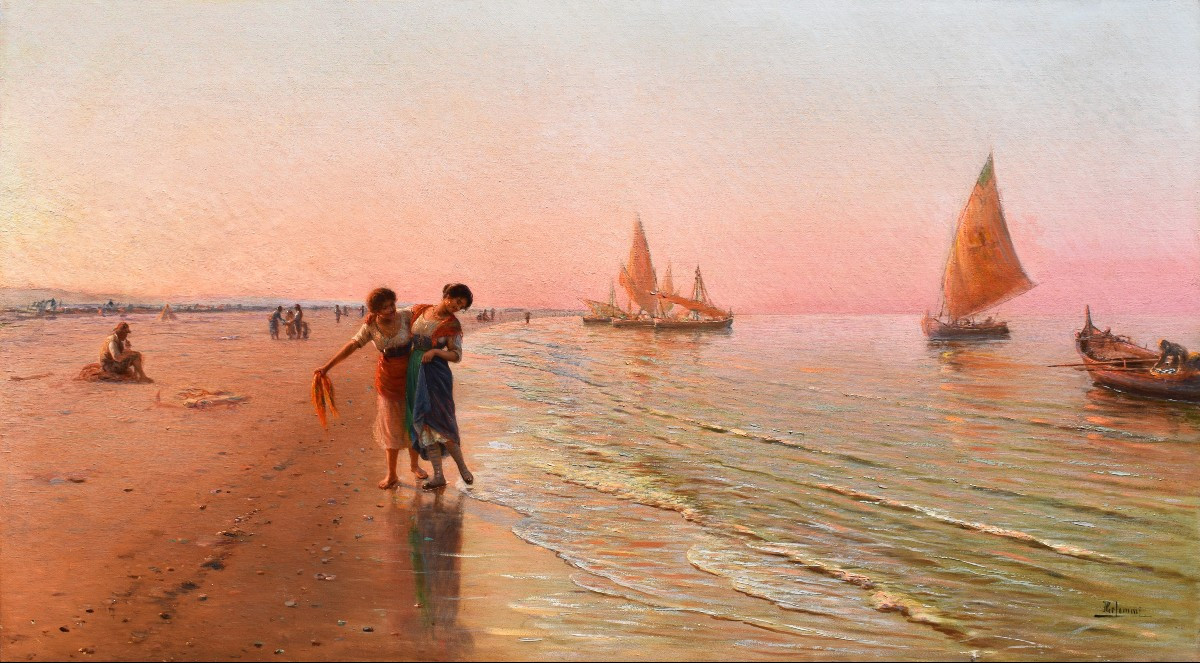 Pasquale Celommi (Montepagano 1851 – Roseto degli Abruzzi 1928), La Plage de Roseto