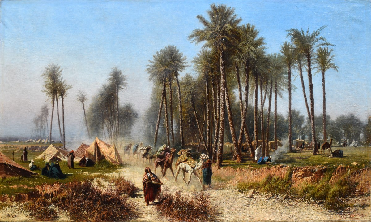 Achille Formis Befani (naples 1830 – Milan 1906), the Passing Caravan (1870-1875)