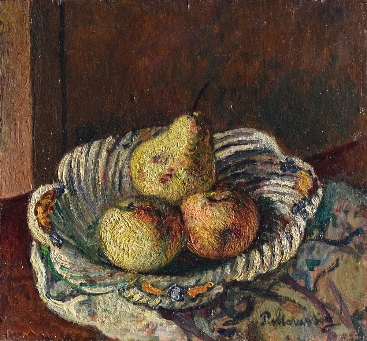 Piero Marussig (Trieste 1879 – Pavie 1937), Corbeille de fruits
