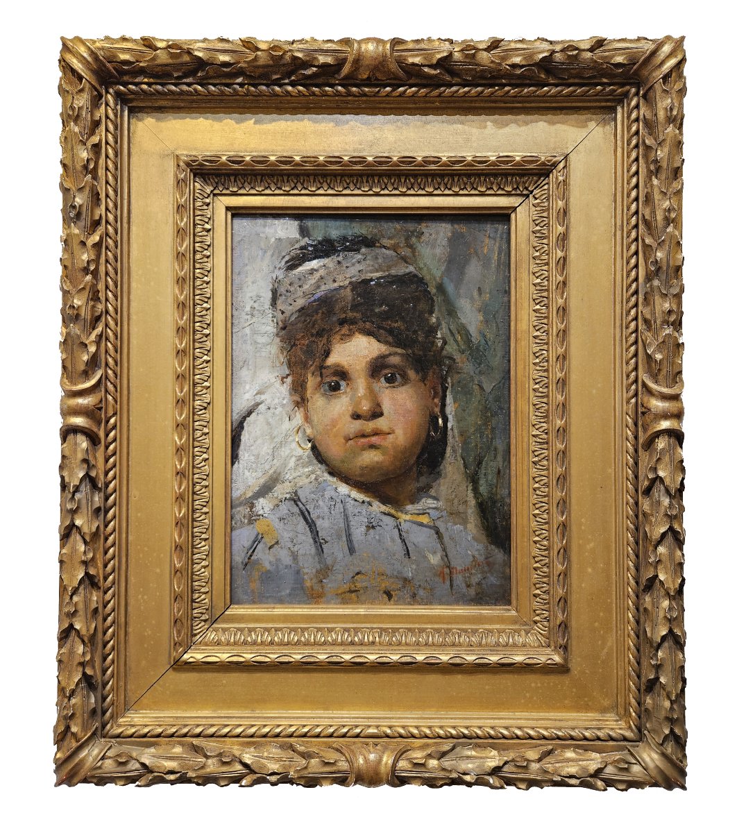 Antonio Mancini (rome, 1852 – 1930), *ciociara – Black Eyes* (1883)-photo-2