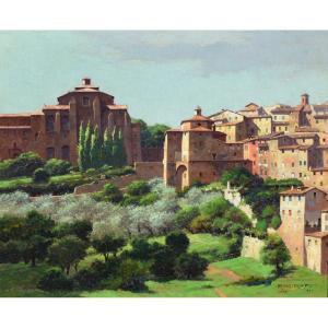 Bruno Croatto (trieste 1875 – Rome 1948), View Of Siena (1941)