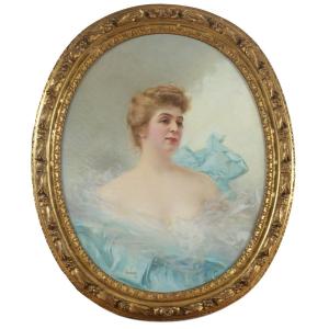 Vittorio Matteo Corcos (livorno 1859 – Florence 1933), Portrait Of Pauline Teutsch (1896)