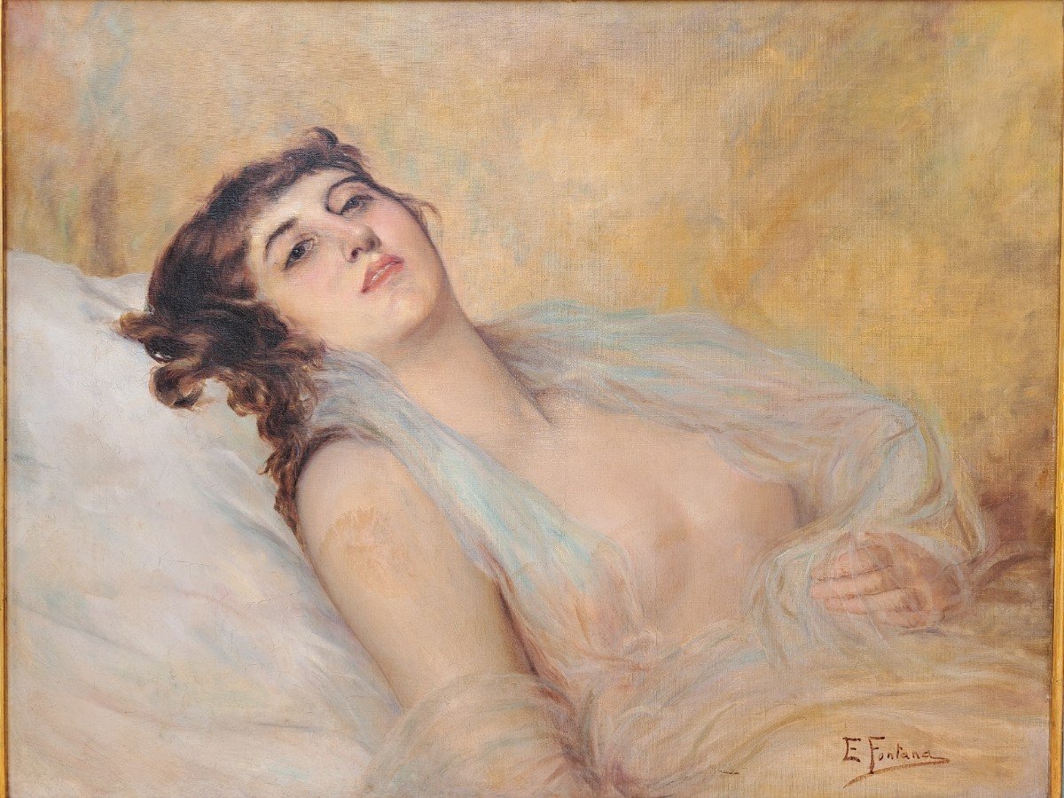 Ernesto Fontana - Debout De Jeune Femme '800