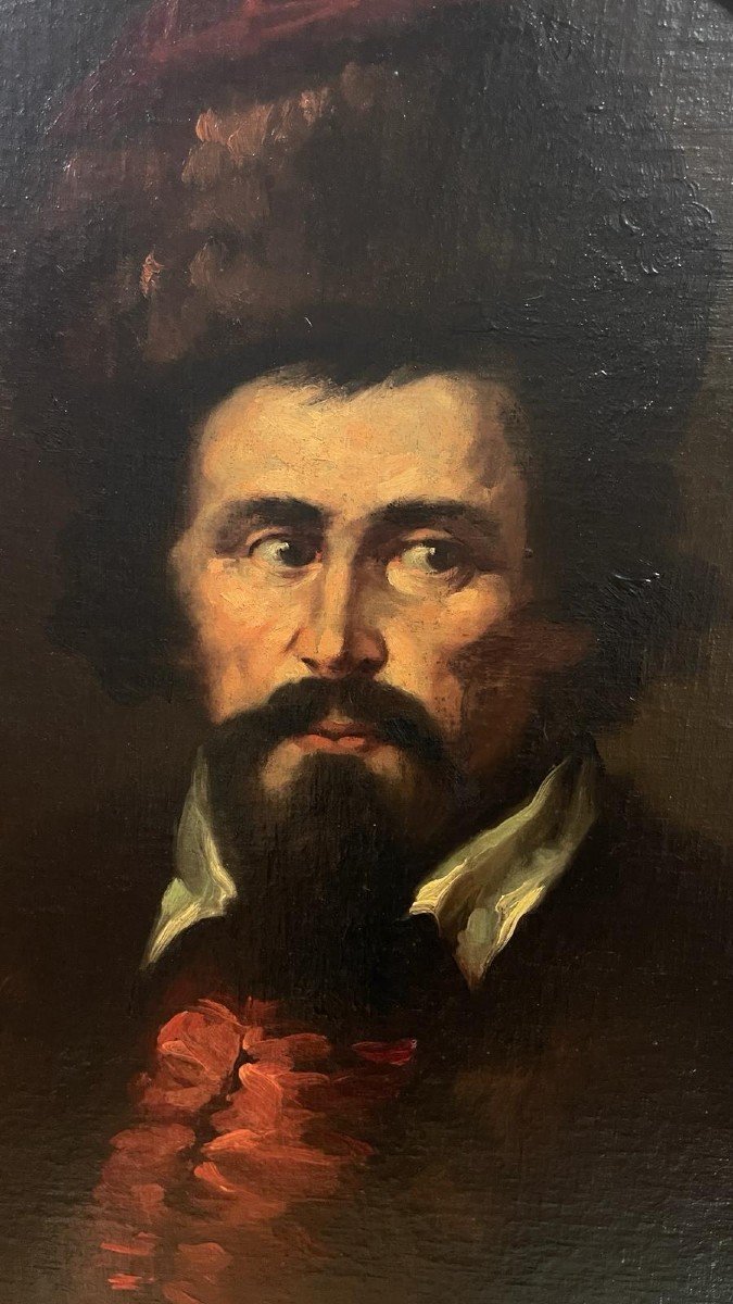 Oil On Oval Canvas In Golden Frame: Portrait Of A Gentleman-photo-2