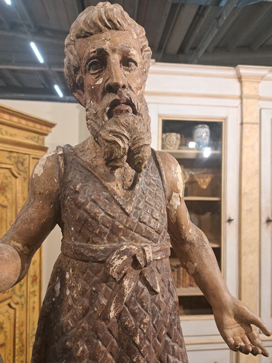 Saint Paul Of Thebes Hermit, Polychrome Wooden Sculpture Of 1600