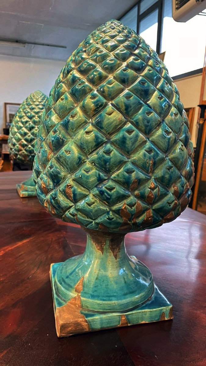 Pair Of Ceramic Pine Cones-photo-4