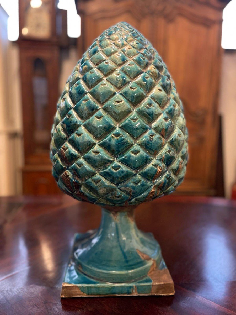 Pair Of Ceramic Pine Cones-photo-3