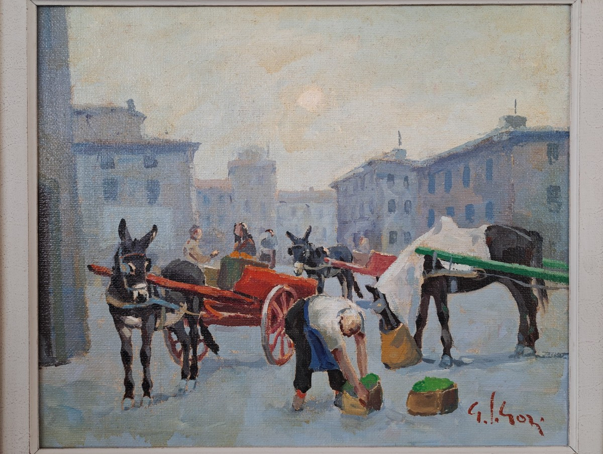 Gino Paolo Gori, "contre-jour", Huile Sur Toile-photo-3