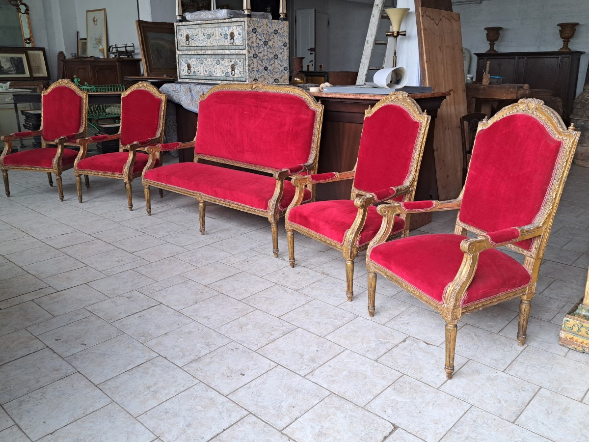 Four Armchairs And A Sofa Napoleon III