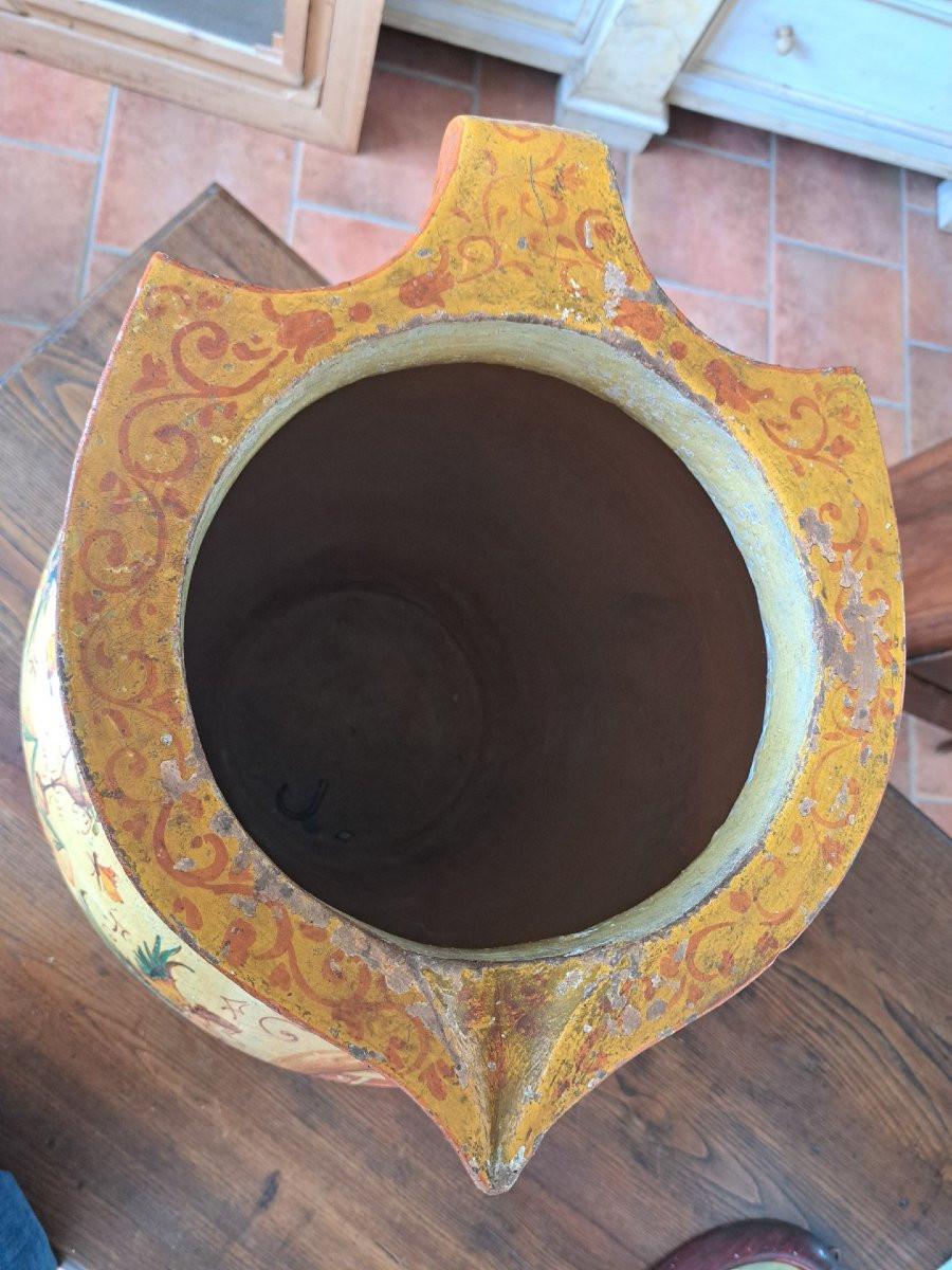Painted Terracotta Vase From The Nineteenth Century-photo-3