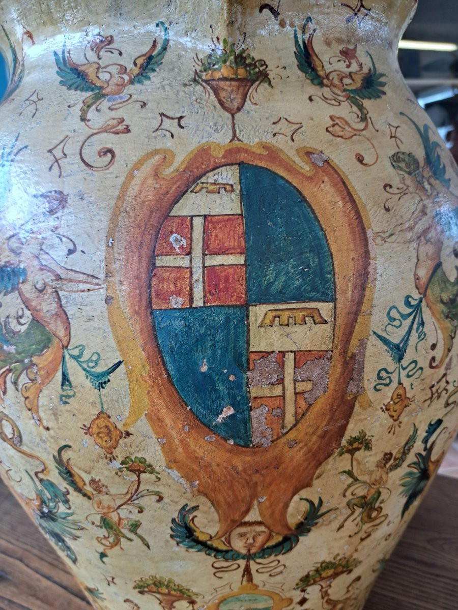 Painted Terracotta Vase From The Nineteenth Century-photo-4