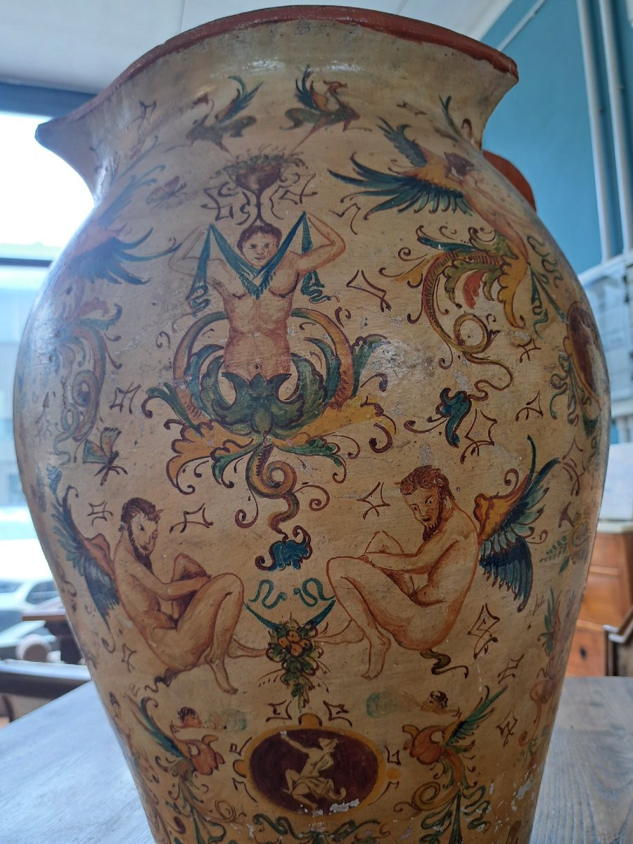 Painted Terracotta Vase From The Nineteenth Century-photo-6