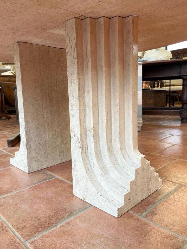 70’s Design Table In Travertine-photo-1