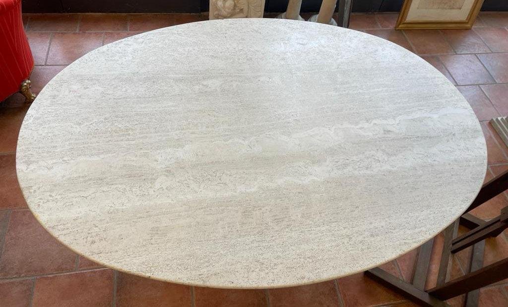 70’s Design Table In Travertine-photo-6