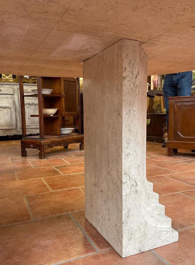 70’s Design Table In Travertine-photo-2