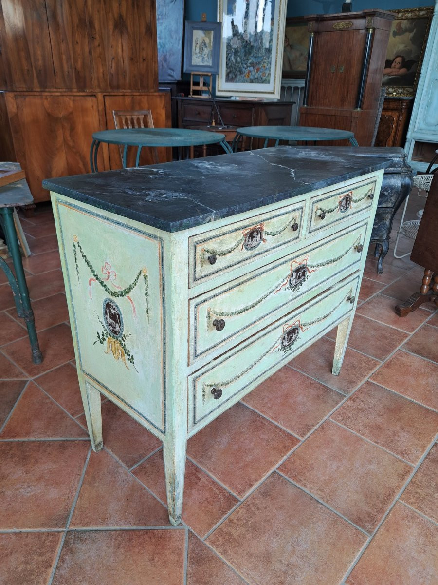 Commode de style Louis XVI laquée-photo-3