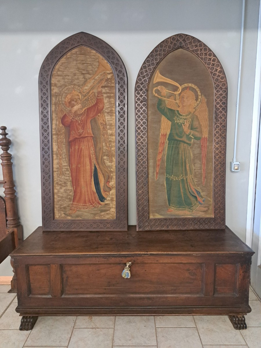 Pair Of Herbal Juices From The Nineteenth Century With Frame, "angels Musicians"