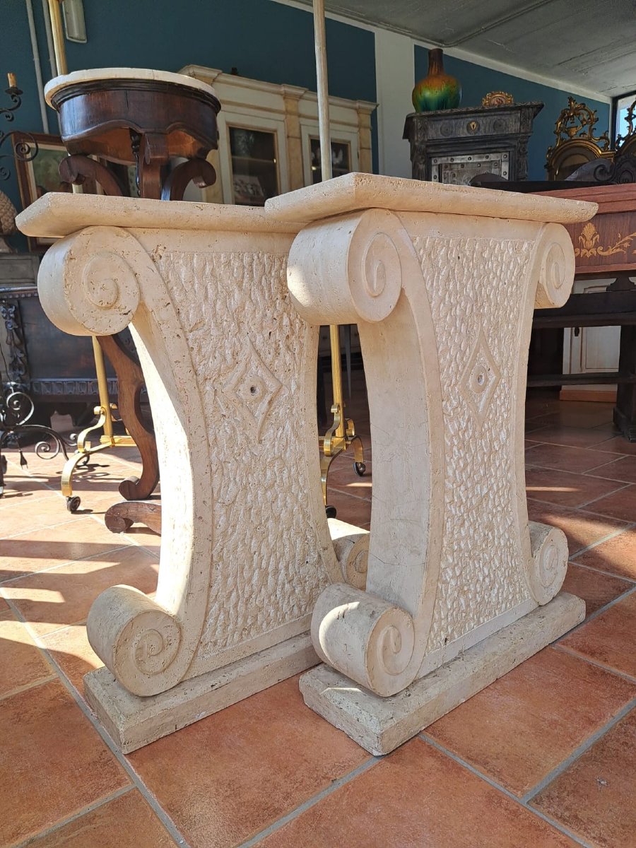 Base In Travertine And Iron Of 800-photo-1