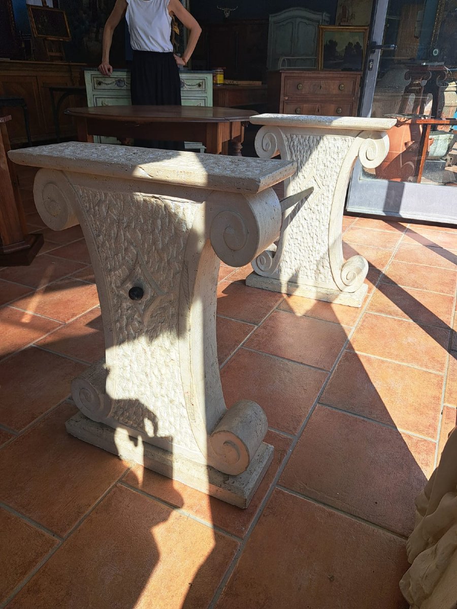 Base In Travertine And Iron Of 800-photo-2